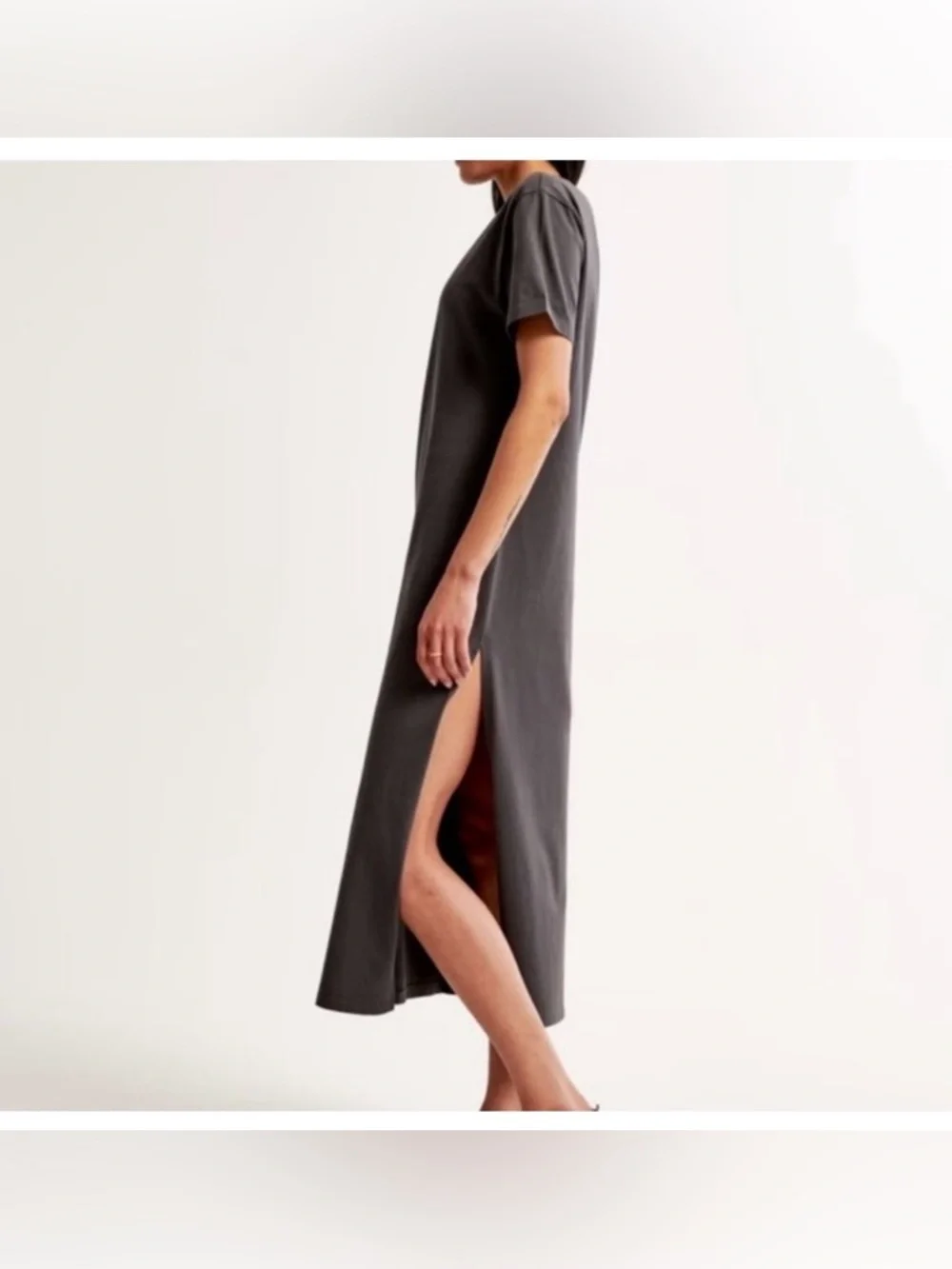 Abercrombie & Fitch Grey Crewneck T-Shirt Maxi Dress Size M